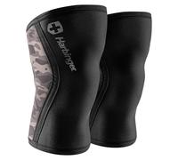 Harbinger 7mm Pro Mangas para la rodilla- Ofrece compresión y soporte sin limitar el movimiento, diseño elástico de 4 paneles, reduce inflamación y mejora el flujo sanguíneo,M,Camo Gris