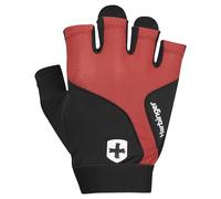 Harbinger Flexfit 2.0 Guantes de Levantamiento de Pesas- Protección de Palma con Agarre Natural y Rango Completo de Movimiento, Palma de Cuero de 7 Piezas Que se Adapta a su Mano,LRojo