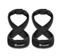 Harbinger Padded Lifting Straps: Ultimate Grip Support for Heavyweight Lifter Figura 8 Correas de elevación Acolchadas: Soporte de Agarre definitivo para levantadores de Peso Pesado, Unisex, Negro, M
