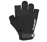 Harbinger Guantes de Levantamiento de Pesas Power 2.0 - Palma de Cuero Acolchada, Dedos Cortos, Ajuste Transpirable, Correa de Muñeca, Protección de Agarre y Callos - Unisex, Negro, X-Large
