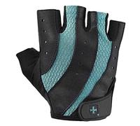 Harbinger Pro 2.0 Guantes de Levantamiento de Pesas - Palma de Cuero Acolchada,Diseño Perforado Transpirable,Estiramiento 4 Vías,Correa de Muñeca - Soporte Moderado Flexible -Mujer,Azul,Pequeño