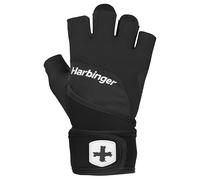 Harbinger Training Grip Muñequeras, Guantes de Levantamiento Pesado para Mayor Protección de la Palma y Estabilidad de la Muñeca, Unisex, Grande, Negro, M