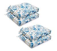 HARBOREST - Juego de 4 cojines para sillas de exterior - Cojines impermeables con esquinas cuadradas para muebles de exterior - Cojines con lazos