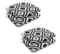 HARBOREST - Juego de 4 cojines para sillas de exterior - Cojines impermeables con esquinas redondeadas para muebles de patio - Cojines con lazos