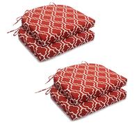 HARBOREST - Juego de 4 cojines para sillas de exterior - Cojines impermeables con esquinas redondeadas para muebles de exterior - Cojines con laz