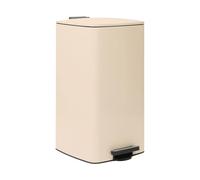 Harbour Housewares Poubelle à Pédale Carrée en Acier Inoxydable 30 L Beige