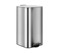 Harbour Housewares Poubelle à Pédale Carrée en Acier Inoxydable 30 L Chromée