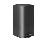 Harbour Housewares Poubelle à Pédale Carrée en Acier Inoxydable 30 L Noire