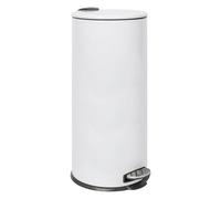 Harbour Housewares Poubelle à Pédale en Acier Inoxydable 30 L Blanche