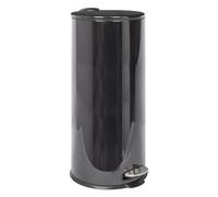 Harbour Housewares Poubelle à Pédale en Acier Inoxydable 30 L Noire | Acier inoxydable, 30 L, noir, pédale mains libres, seau amovible, facile à nettoyer, durable