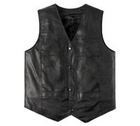 Harbrosrce Chaqueta Moto Cuero Hombre PU Chaleco Airbag Moto Chaleco Cuero con Forro Polar