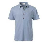 Harbrosrce Polo de Hombre Manga Corta Golf Camisetas Deporte Manga Larga T-Shirt Pique Tenis Verano de 4 Botones de Algodón Tejido de Gofres