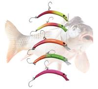 Hard Baits para pesca de perca, 5 unidades de cebos arqueados lentos, señuelos artificiales de hundimiento lento | para pescadores, pescadores, hombres, padres, maridos en agua dulce y salada en mar