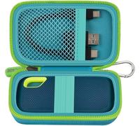 Hard Case Compatible con SanDisk 500GB/ 1TB/ 2TB/ 4TB Extreme Portable SSD - Hasta 1050MB/s - USB-C, USB 3.2 Gen 2 - External Solid State Drive. Soporte de viaje para cable USB - Verde (Solo en caja)