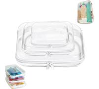 Hard Clear Zipper Case, 3PCS Transparent Hard Shell Zipper Pouch, Portable Travel Makeup and Cosmetic Bag, Intimate Apparel Storage Organizer