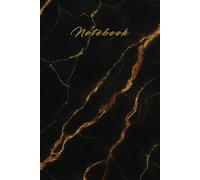 Hard Cover Matt Black & Gold Marble Notebook: Luxury Aesthetic Marble Lined Notebook for Office, Journaling, School, Planning & Ideas, 140 pages