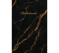 Hard Cover Matt Black & Gold Marble Notebook: Luxury Aesthetic Marble Lined Notebook for Office, Journaling, School, Planning & Ideas, 140 pages