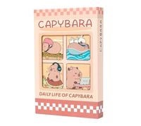 Hard Cover Notebook, Compact Hardcover Writing Book, Children's Trifold Journal Diary with Cute Animal Design, Creative Stationery Gift, Capybara Cartoon Cover for School, Travel and Daily Notes