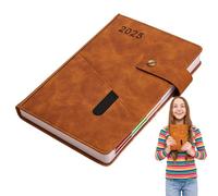 Hard Cover Planner Notebook, 2025 PU Leather Daily Planner, 8.46x5.71 inches, 365 Days Notepad, Elegant Schedule and Business Planning, Event Book for Work, Study
