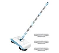 Hard Floor , Mop 180 Rotating Head and 3 Cloths Hand Cleaning Sweeper Broom