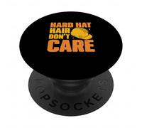 Hard Hat Hair Don't Care, Divertido capataz del Gerente de construcción PopSockets PopGrip Adhesivo