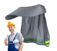 Hard Hat Shade - Mesh Neck Sun Shield for Working | Reflective Strip Protective Helmet Attachment with High-Visibility Fluorescent Fabric & Full Brim Coverage for Construction, Sites, Men and Gardenin