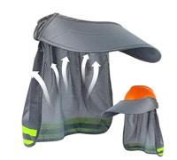 Hard Hat Shade, Mesh Neck Sun Shield, Polyester, Mesh Reflective Strip Protective Helmet Attachment for Working Construction Sites, Men, Gardening, Warehouse, and Outdoor Use, 12.99x19.69 Inches