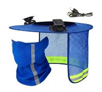 Hard Hat Sun Shield - Ventilated Full Brim Gear, 1 Piece Solar Fan with Shade For Roofing, High Visibility Mesh Protector, Construction Supplies, Cooling Cover For Landscaping and Greening