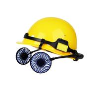 Hard Hat with Fan, Ventilated Construction Helmet, Rechargeable Cooling System, Ergonomic Safety Headgear for Worksites, Homemade Projects, Industrial Jobs, Home Improvement, Color Yellow
