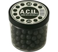 Hard Nylon Balls in .43 Caliber - 100 Pack - Precision Solid Rounds for Home Defense Training, Marker Pistols, Durable y Reutilizable, High Impact Ammo for RAM Guns
