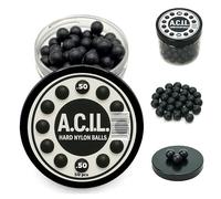 Hard Nylon Balls in .50 Caliber - 50 Pack - Precision Solid Rounds for Home Defense Training, Marker Pistols, Durable y Reutilizable, High Impact Ammo for RAM Guns