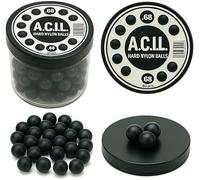 Hard Nylon Balls in .68 Caliber - Precision Solid Rounds for Home Defense Training, Marker Pistols, Durable y Reutilizable, High Impact Ammo for RAM Guns - 40 Pack -