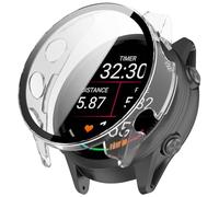 Hard PC Funda Compatible con Garmin Forerunner 170 Funda Ultra Delgada Antideslizante Resistente a los Arañazos Protector de Pantalla con Vidrio Templado para Garmin Forerunner 170 (Transparente)