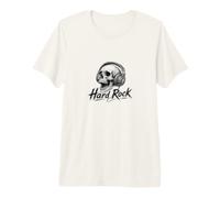 Hard Rock Calavera Auriculares Camiseta Heavy Metal Rock Fan Camiseta Premium