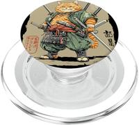 Hard Samurai Cat Espadas Múltiples Maestro Guerrero Arte PopSockets PopGrip para MagSafe