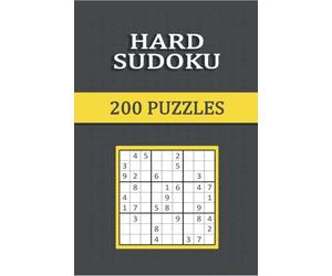 Hard Sudoku 200 Puzzles: Hard Sudoku, one puzzle per page