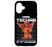 Hard Techno Es Mi Religión Ángel DJ Raver Dark Techno Carcasa para iPhone 16