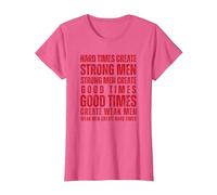 Hard Times Create Strong Men Fitness Motivation Hombres Mujeres Camiseta, Mujer, Rosa Jaspeado, S