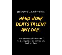 Hard Work Beats Talent Any Day: Neon Paint Strokes Inspirational Notebook