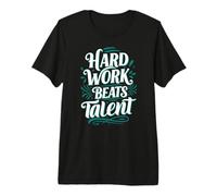 Hard Work Beats Talent Inspirational Motivation Typography Camiseta Premium