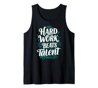 Hard Work Beats Talent Inspirational Motivation Typography Camiseta sin Mangas