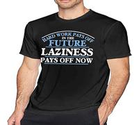 Hard Work Pays Off in The Future Men's Basic Outdoor Casual Custom Short Sleeve T-Shirt Cotton tee T-Shirt Black 3XL