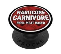 Hardcore Carnivore 100% Carne Basada Dieta Fan Nutrición Cita PopSockets PopGrip Adhesivo
