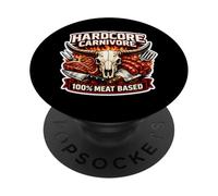 Hardcore Carnivore 100% Carnívoro Dieta Basada en la Nutrición Fresca PopSockets PopGrip Adhesivo