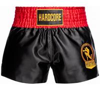 Hardcore Training Black Red Pantalón Corto Muay Thai Hombre Kickboxing MMA