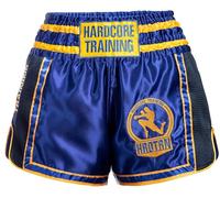 Hardcore Training Blue Gold Pantalón Corto Muay Thai Hombre Kickboxing MMA