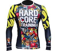 Hardcore Training Doodles Rash Guard Men's Camisa de Compresión Hombre MMA BJJ Boxeo Fitness Grappling No Gi