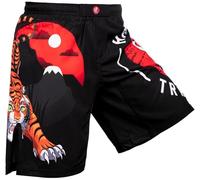 Hardcore Training Kids Boxing Shorts Japan Tiger Pantalones Cortos Boxeo Niños Fitness Sport Activities (FR/ES, Edad, 8 años, Regular, Black Red White)