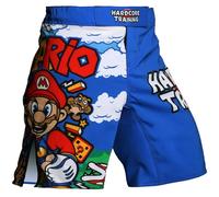 Hardcore Training Pantalones Cortos Hombre MMA Shorts de Entrenamiento para BJJ Boxeo Grappling Fitness No Gi (FR/ES, Letras, XS, Regular, Regular, Blue Green)