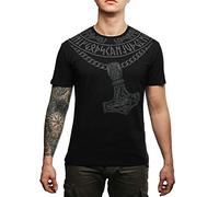 Hardcore Training T-Shirts For Men Hammer of Gods Black White Grey - Viking - Sport Fitness MMA UFC Gym Workout-Black-l Camiseta Hombre